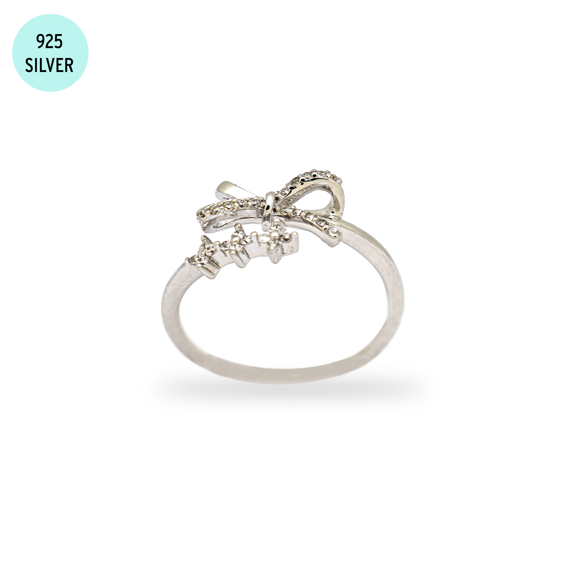 Bowtie 925 Sterling Silver Adjustable Ring