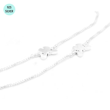 Minimalistic Butterfly 925 Sterling Silver Anklet