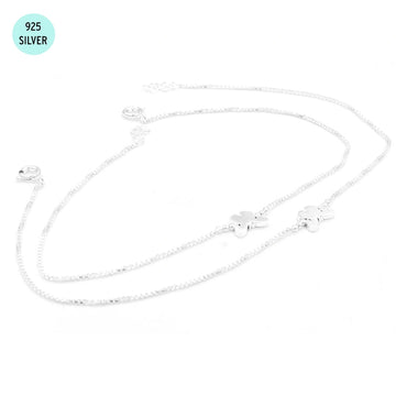 Minimalistic Butterfly 925 Sterling Silver Anklet