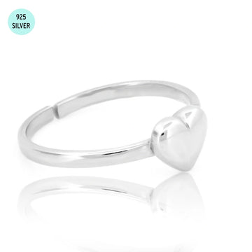 Dainty Solid 925 Sterling Silver Sweetheart Ring